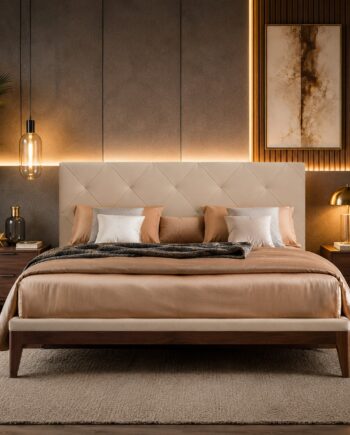 Testiera in Ecopelle | Avorio | Rombo | 160X60 |