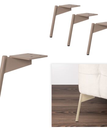 CLAYTON | SET da 4 Piedi e 16 viti | Beige | H. 20 | Piedini per divani e poltrone |