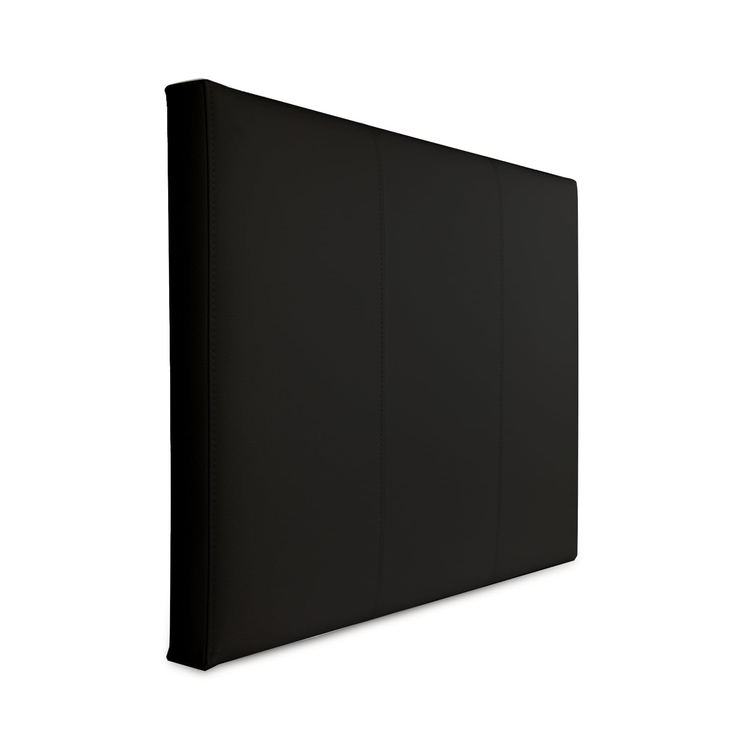 Testiera in Ecopelle | Singola | 80X60 | Righe | Nero | Letto singolo |