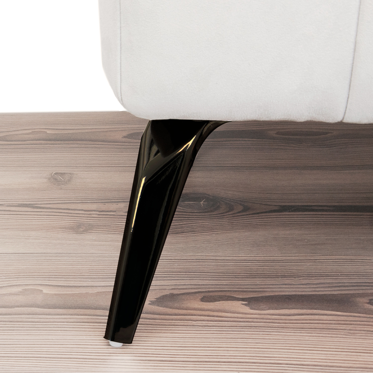 ROBIN | SET 4 Piedi e 16 viti | Nickel Nero | H.13 cm | Piedini per divani-poltrone |