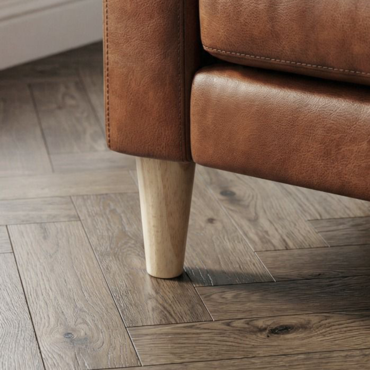 AXEL | SET 4 Piedi in Legno | Colore Naturale | Altezza 12 cm | Gambe in Legno per divani e mobili |