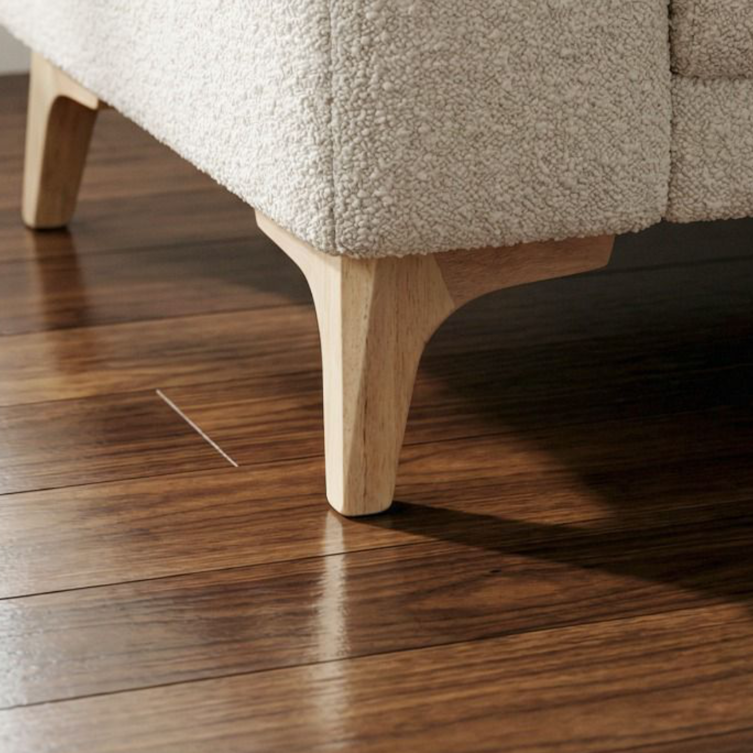 ZENO | SET 4 Piedi in Legno | Colore Naturale | Altezza 15 cm | Gambe in Legno per divani e mobili |