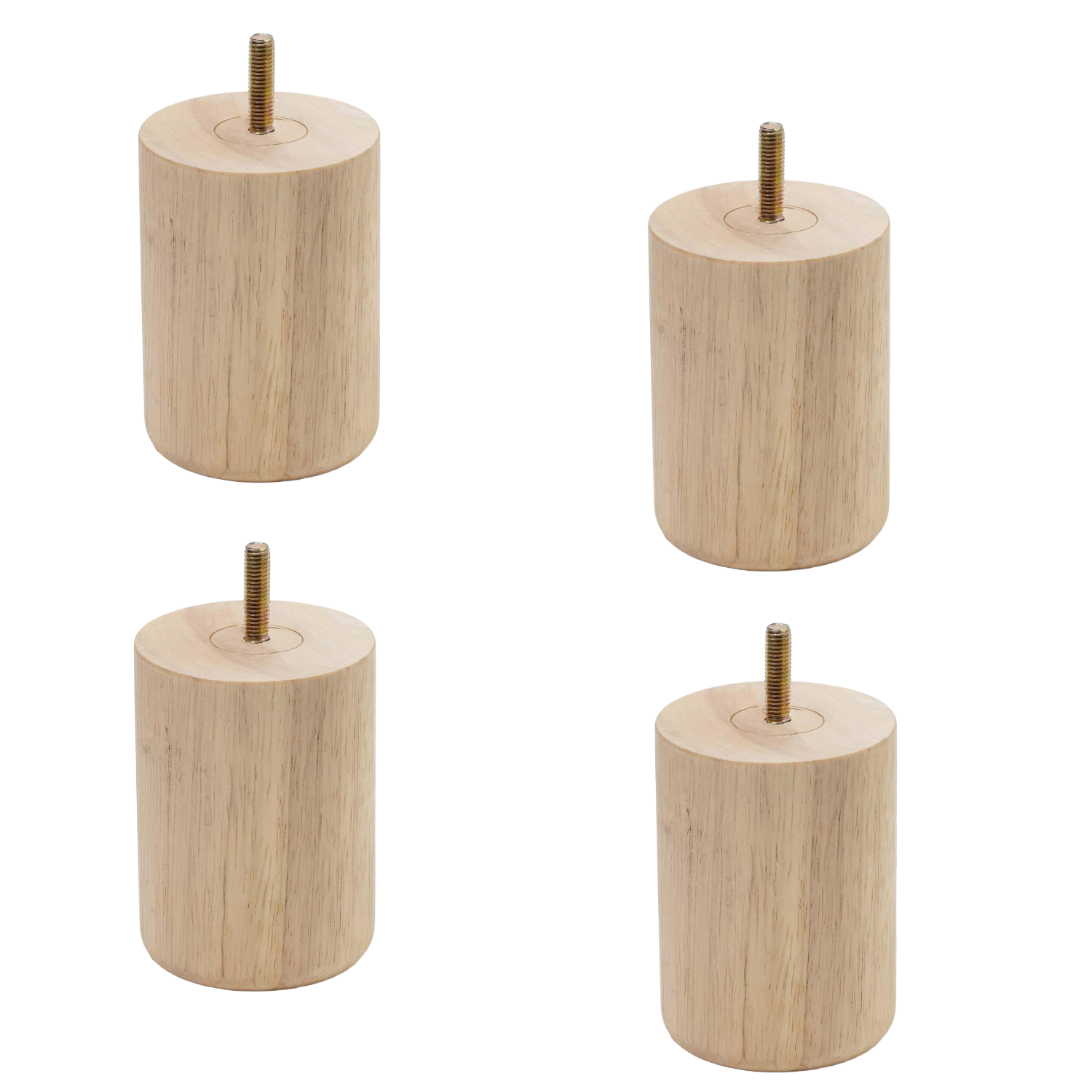 NOVARA | SET 4 Piedi in Legno | Colore Naturale | Altezza 12 cm | Gambe in Legno per divani e mobili |