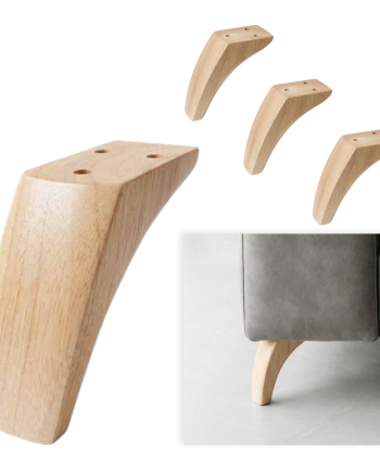 DIVA | SET 4 Piedi in Legno | Colore Naturale | Altezza 12 cm | Gambe in Legno per divani e mobili |