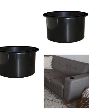 PORTA BEVANDE | Portabicchiere per Divano | Set 2 Pezzi | H.62 D.110 | Nero |
