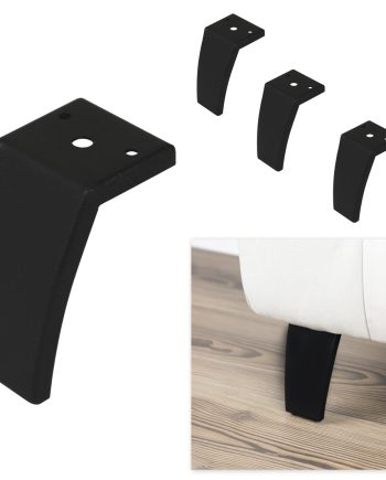 CHELSEA 381 | SET da 4 Piedi e 16 viti | Nero Opaco | H.12 cm | Piedini per divani e poltrone |