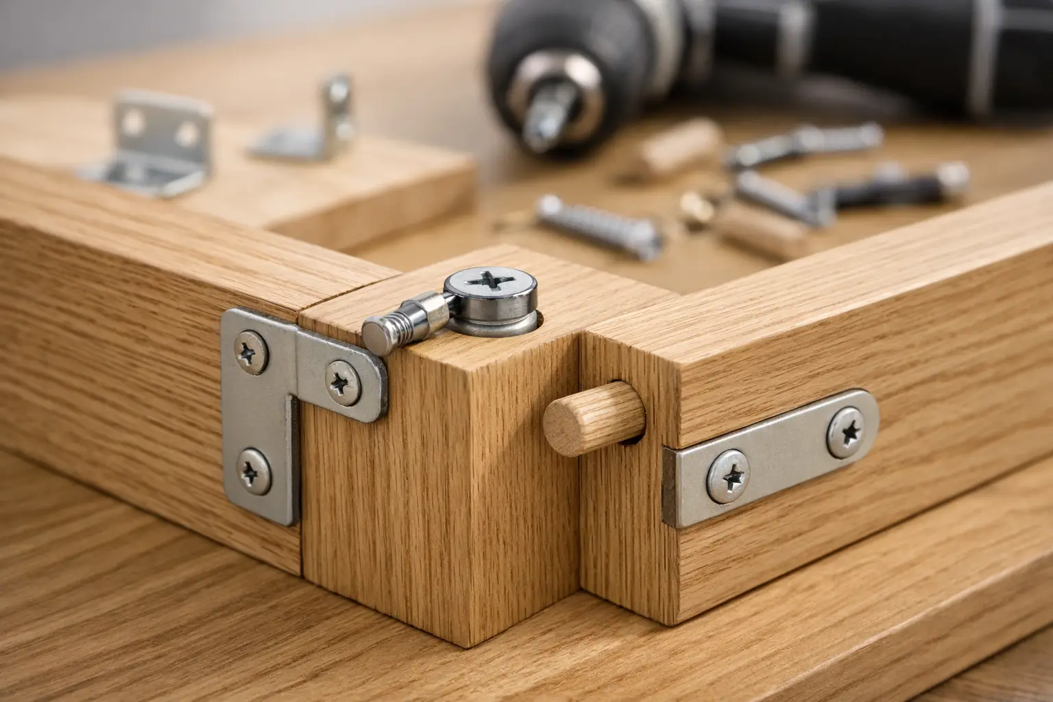Giunzioni angolari per mobili in legno